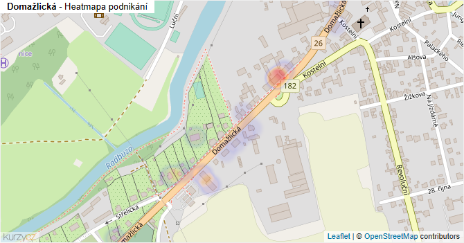 Domažlická - mapa podnikání