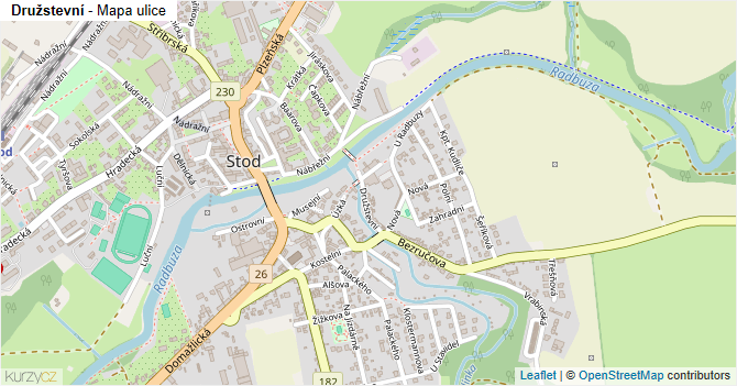 Družstevní - mapa ulice