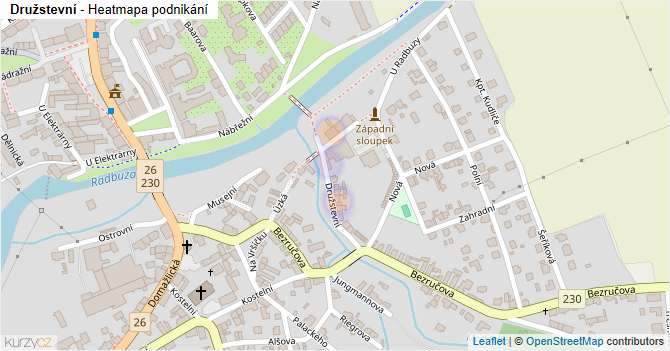 Družstevní - mapa podnikání