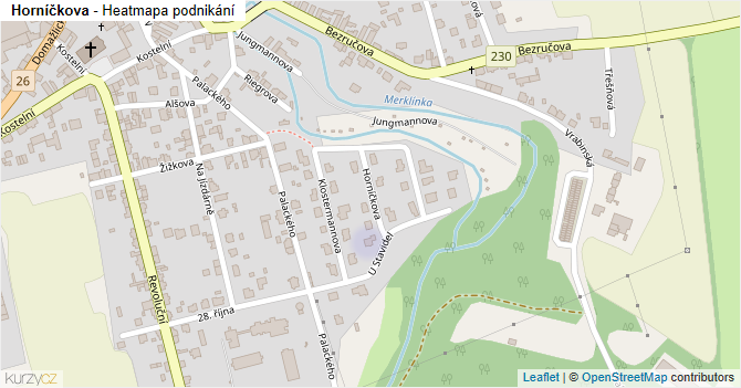 Horníčkova - mapa podnikání