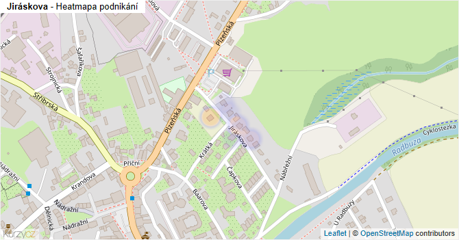 Jiráskova - mapa podnikání