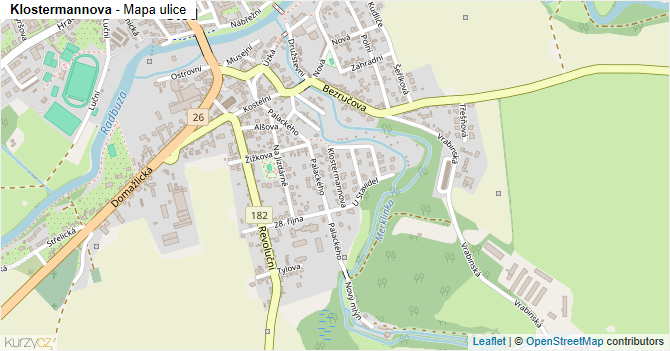 Klostermannova - mapa ulice