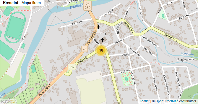 Kostelní - mapa firem