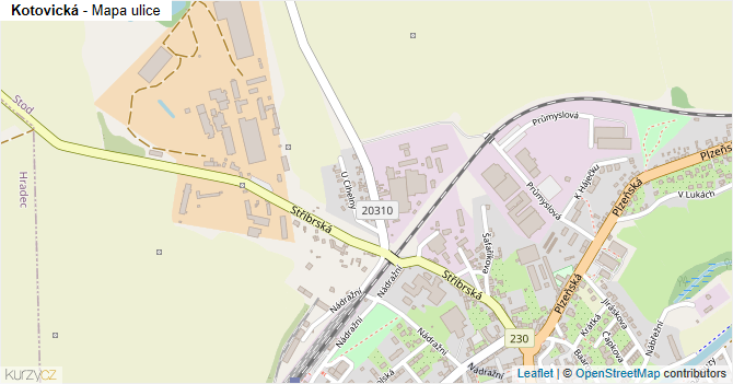 Kotovická - mapa ulice