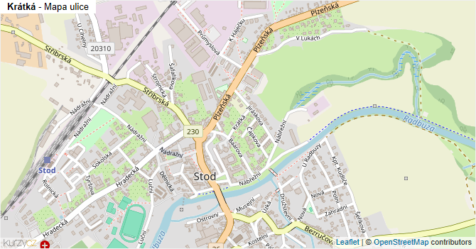 Krátká - mapa ulice