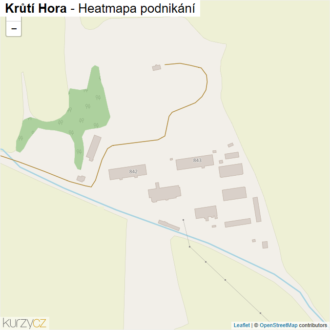 Mapa Krůtí Hora - Firmy v ulici.