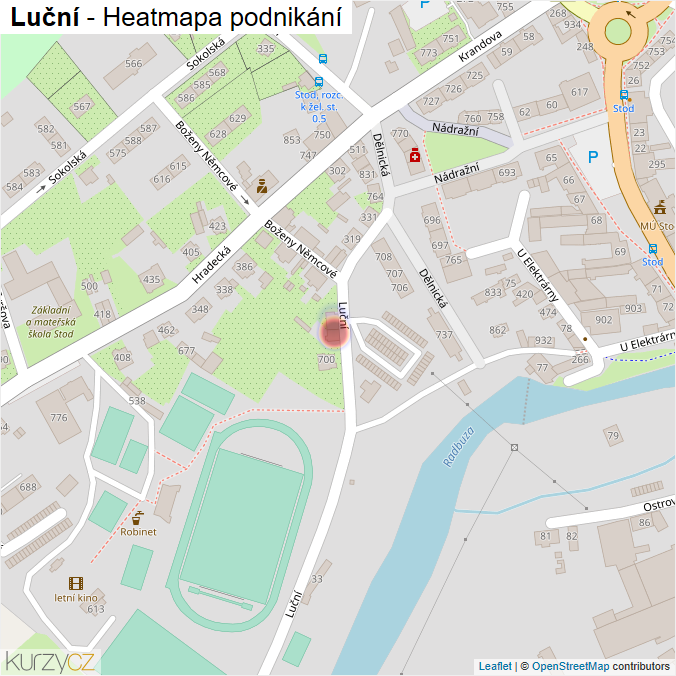 Mapa Luční - Firmy v ulici.