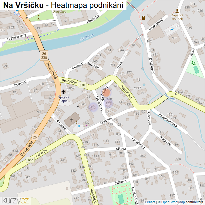 Mapa Na Vršíčku - Firmy v ulici.