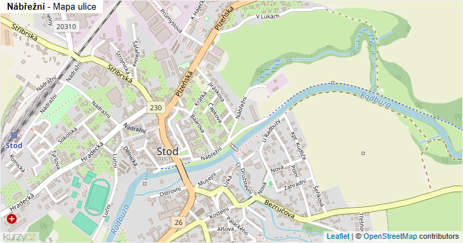 Nábřežní - mapa ulice
