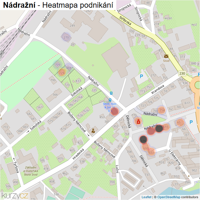 Mapa Nádražní - Firmy v ulici.