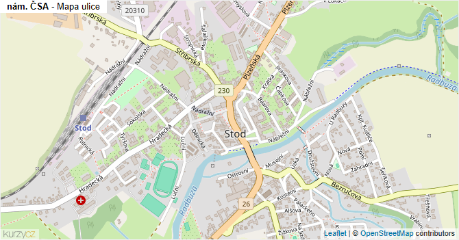 nám. ČSA - mapa ulice
