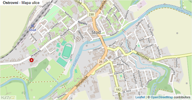 Ostrovní - mapa ulice