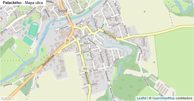 Palackého - mapa ulice