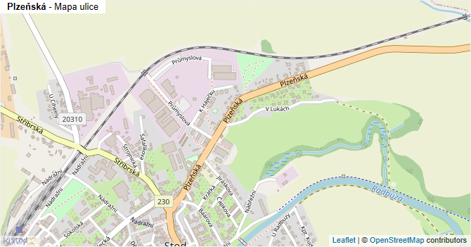 Plzeňská - mapa ulice