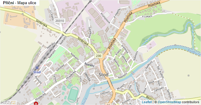 Příční - mapa ulice