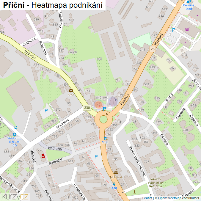 Mapa Příční - Firmy v ulici.