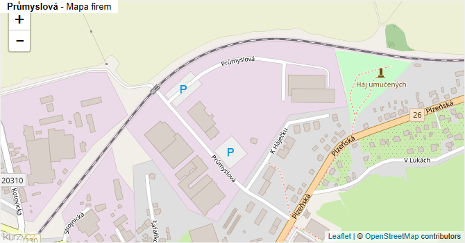 Průmyslová - mapa firem
