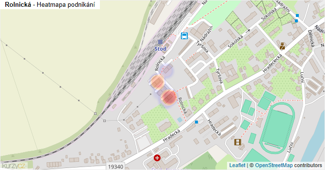 Rolnická - mapa podnikání