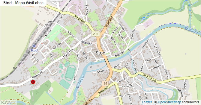 Stod - mapa části obce