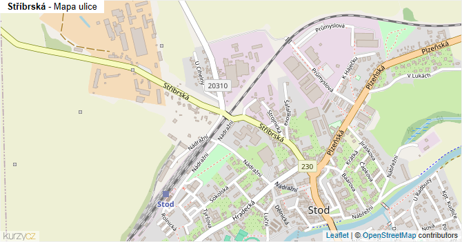 Stříbrská - mapa ulice