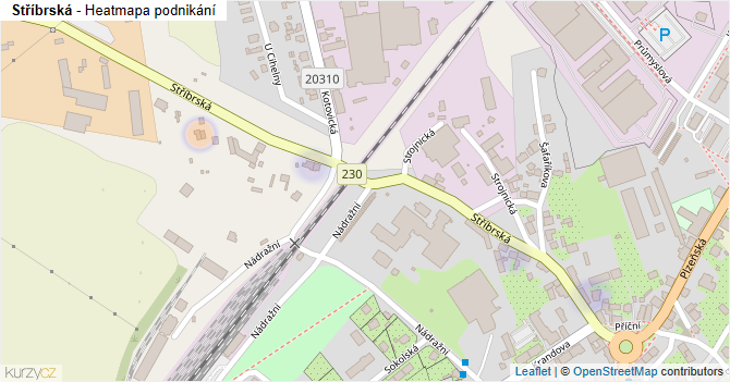 Stříbrská - mapa podnikání