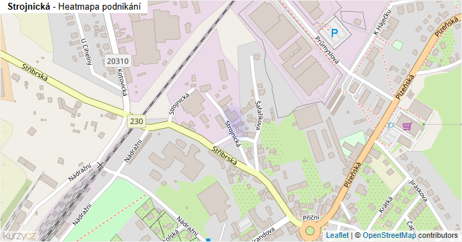Strojnická - mapa podnikání