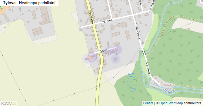 Tylova - mapa podnikání