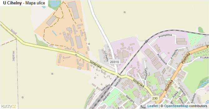 U Cihelny - mapa ulice