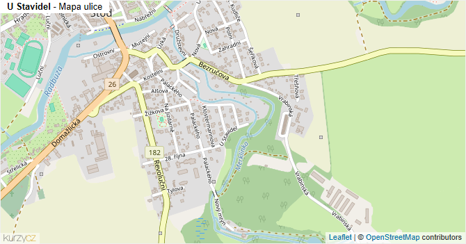 U Stavidel - mapa ulice