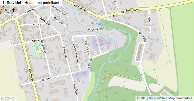 U Stavidel - mapa podnikání
