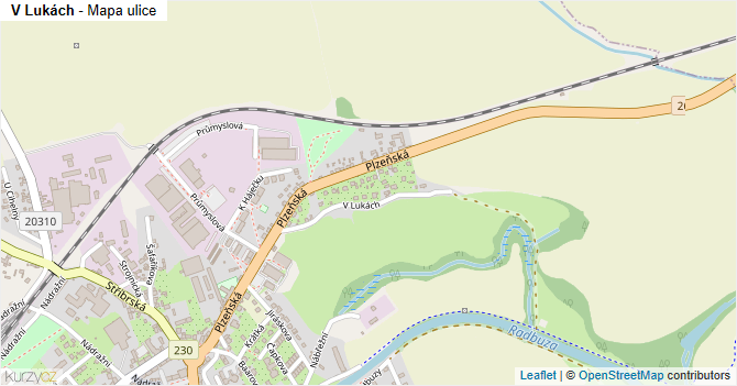 V Lukách - mapa ulice