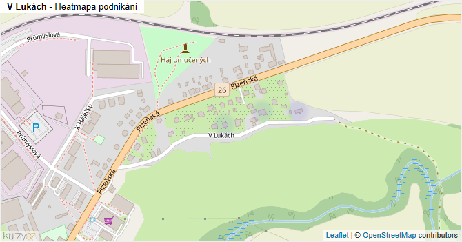 V Lukách - mapa podnikání
