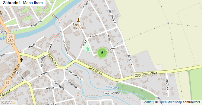 Zahradní - mapa firem