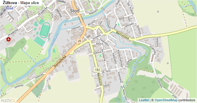 Žižkova - mapa ulice