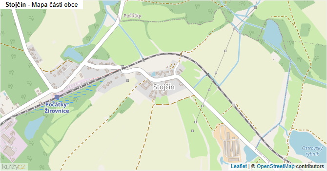 Stojčín - mapa části obce