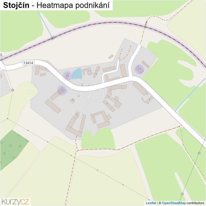 Mapa Stojčín - Firmy v části obce.