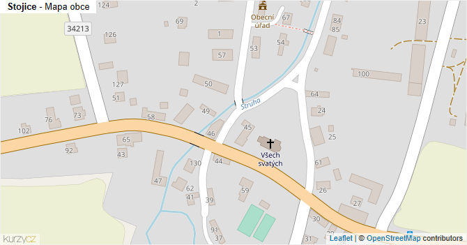 Stojice - mapa obce