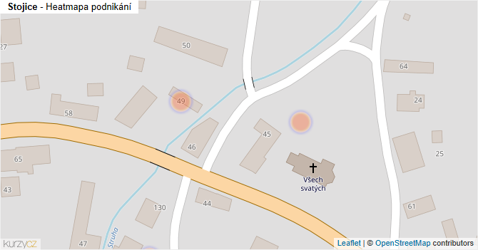 Stojice - mapa podnikání