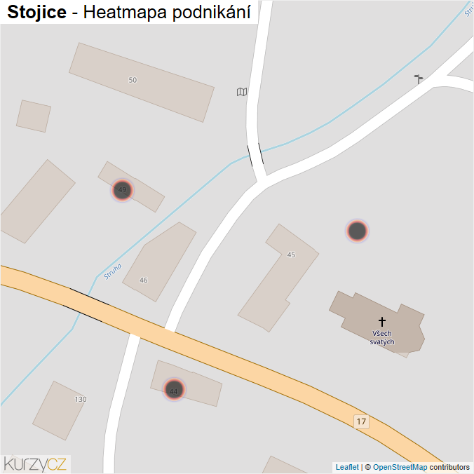 Mapa Stojice - Firmy v obci.