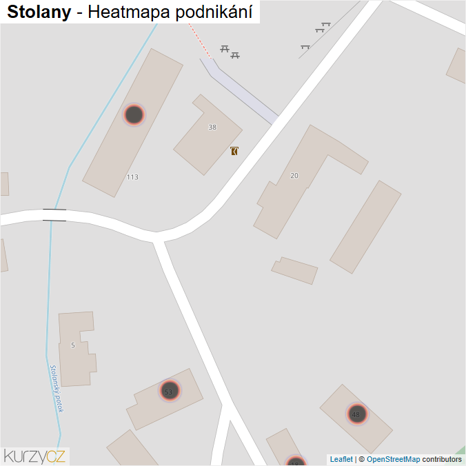 Mapa Stolany - Firmy v obci.