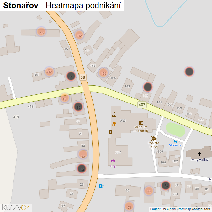 Mapa Stonařov - Firmy v obci.