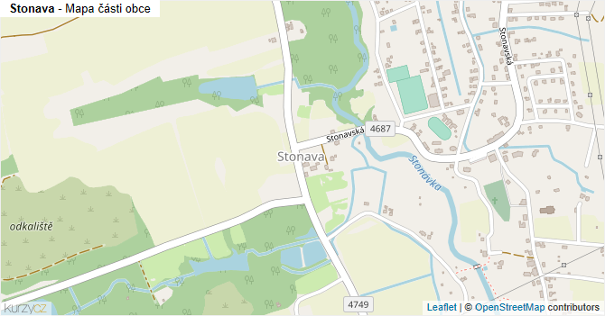 Stonava - mapa části obce