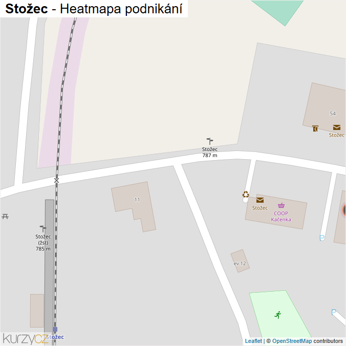 Mapa Stožec - Firmy v obci.