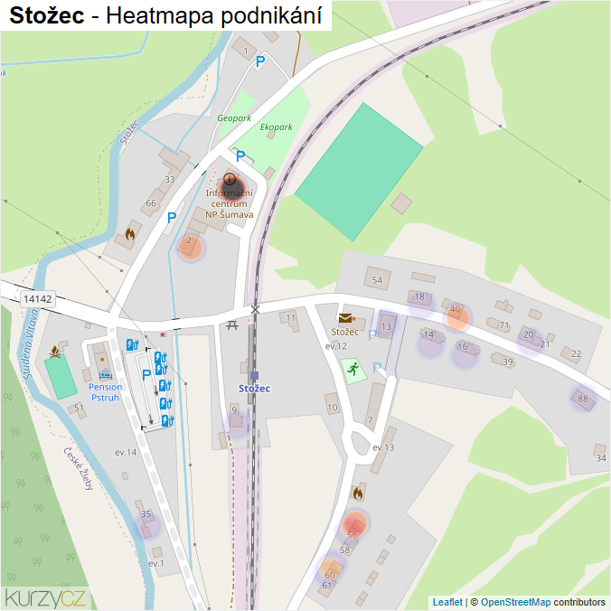 Mapa Stožec - Firmy v části obce.