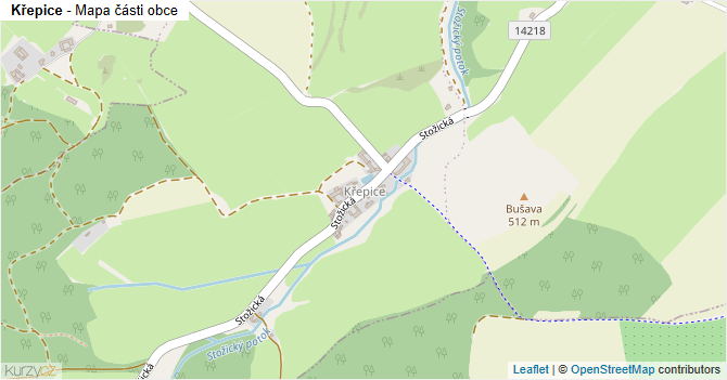 Křepice - mapa části obce