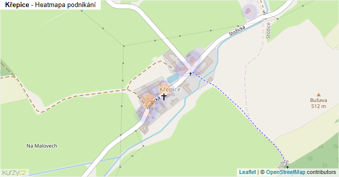 Křepice - mapa podnikání