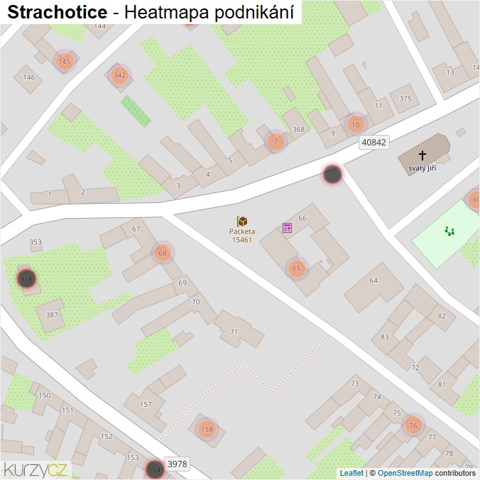 Mapa Strachotice - Firmy v obci.