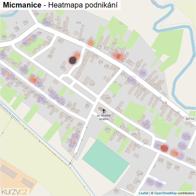 Mapa Micmanice - Firmy v části obce.