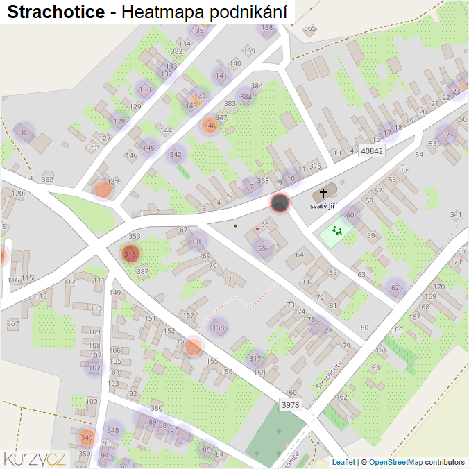 Mapa Strachotice - Firmy v části obce.