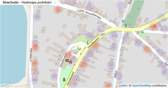 Strachotín - mapa podnikání